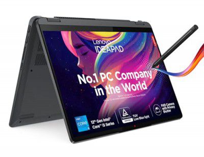 Lenovo IdeaPad Flex 5 12th Gen Intel Core i5-1235U 14"(35.56cm) WUXGA IPS 2-in-1 Laptop (16GB/512GB SSD/Win 11/Office 21/Backlit KB/Fingerprint/FHD Camera/Alexa/3 mon Game Pass/Grey/1.5Kg), 82R700