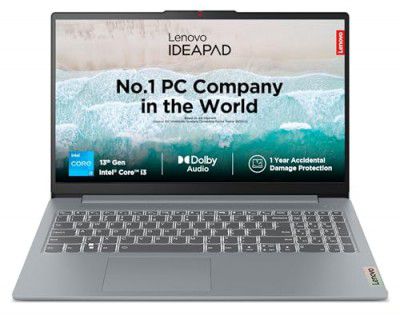 Lenovo IdeaPad Slim 3 13th Gen Core i3-1315U 15.6" laptop (8GB RAM/512GB SSD/Grey), 82X700F0IN