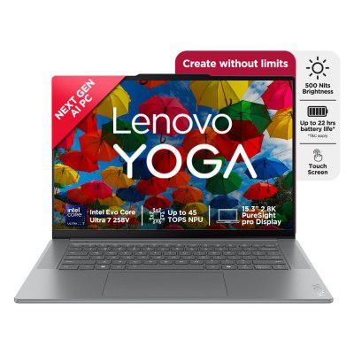Lenovo Smartchoice Yoga Slim 7 Aura Edition, Intel Core Ultra 7 258V, 32GB RAM, 83HM004NIN, AI Laptop