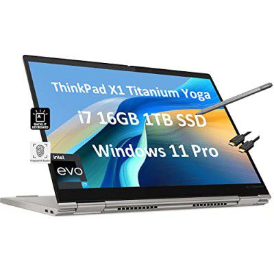 Lenovo ThinkPad X1 Titanium Yoga 13.5" 2-in-1 Laptop (Intel Core i7-1160G7, 16GB RAM, 1TB SSD, QHD Touchscreen) Precision Pen, Lightweight 2.54lbs, 3-Year Warranty, Business PC, Win 11 Pro - 2023