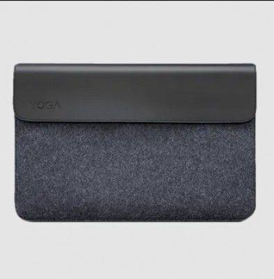 Lenovo Yoga Leather, Wool Felt Laptop Sleeve for 14 Inch Laptop (Dual Magnet Buckles, Black)