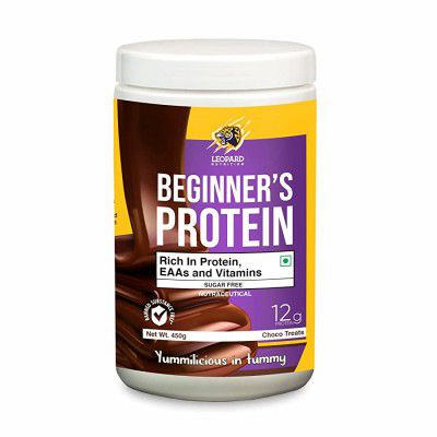 Leopard Nutrition Beginners Whey Protein Powder Enriched with EAAs and Vitamins (Choco Treats)