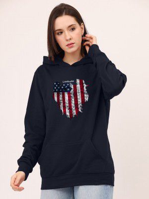Leotude Long Sleeves Printed Oversized Hooded Sweatshirt