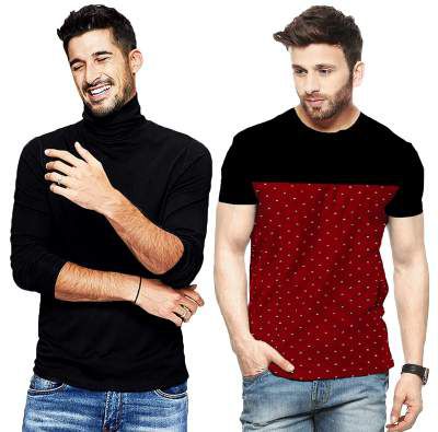 Leotude Men's Regular Fit T Shirt Combo (Color: Multi)
