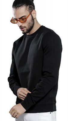 LEOTUDE Regular Fit Mens Sweatshirt (Black Colored)