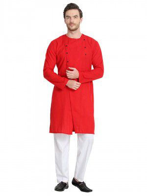 Leriya Fashion Mens Slub Cotton pathan Suit Kurta
