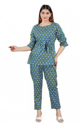 LESHA Women/Girl's Pure Cotton Printed Top & Bottom Set