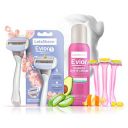 LetsShave Body & Bikini Shave Combo Set for Women - 3 Blade Full Body Razor for Women, Bikini Line Trimming Razor for Women with Whipped Shave Cream for Women...