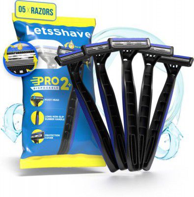 LetsShave Pro 2 Plus Disposable Razor - Open Flow Cartridge Razor  (Pack of 5)