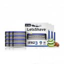 LetsShave Pro 3 Shaving Razor Blade for Men Pack of 12 Blade Refills...