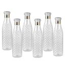 LEVERET Frosty Plastic Food Grade Fridge Square Water Bottle Set(6 Pieces, 1L,Assorted)...