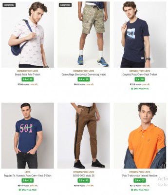 Ajio : Up to 75% OFF - Levis Mens Clothing  | Starts At ₹229