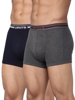 Levi's 003 Classic Trunk for Men | 100% Pure Cotton | Anti-Roll Waistband | Pack of 2