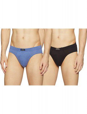 Levi's 011 Men's Pure Cotton Solid Brief - Low Rise, Inner Elastic Waistband (Pack of 2)
