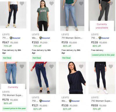 Upto 80% OFF ON LEVI'S CLOTHING | For Women's