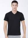 LEVIS Men Solid V Neck Pure Cotton Black T-Shirt...