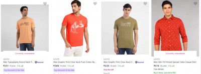 Levi's Men T-shirt Upto 77% Off