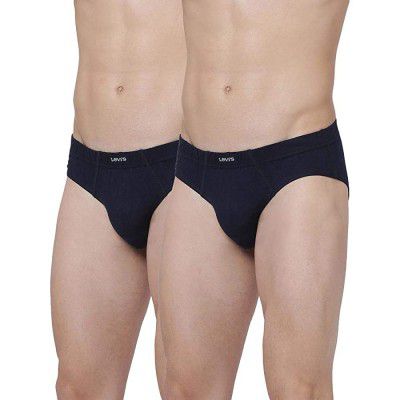 Levis Mens 100 CA Regular Fit Solid Brief (Pack of 2)