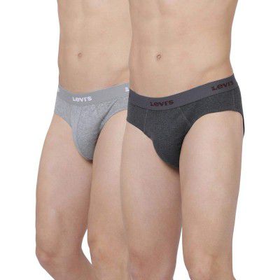 Levi’s Men’s 100% Cotton Solid Classic Briefs Snug Fit (Pack of 2)