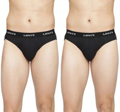 Levi’s Men’s 100% Cotton Solid Classic Briefs Snug Fit (Pack of 2)