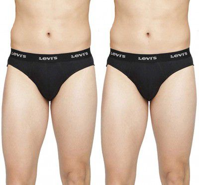 Levi’s Men’s 100% Cotton Solid Classic Briefs Snug Fit (Pack of 2)