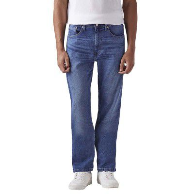 Levi's Men's 505 Mid Indigo Straight Fit Mid Rise Jeans