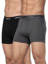 Levi's Men's Cotton Style #001 Classic Regular Fit Solid Boxer (Pack of 2) (#001-BOXER Brief-DK GMEL/BLK-P2_Dark Grey Melange, Black_M)...