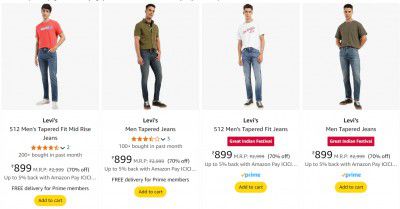 UP TO 80% OFF | Levi's Men Jeans Starts at ₹999