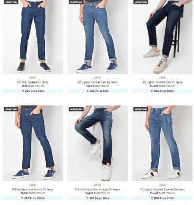 Ajio : Up to 75% OFF - Levis Mens Jeans