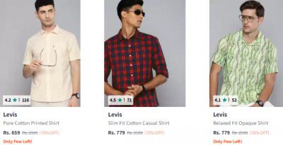 Myntra : Levis Men's Shirts at Starts At ₹749 | Upto 72% Off