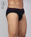 LEVIS Pack of 2 Contoured Double Pouch, Tag Free Comfort & Smartskin Technology Style# 009 Neo Solid Men Brief...