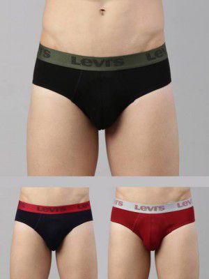 LEVIS Pack of 3 Tag Free Comfort & Smartskin Technology Style# 066 Active Supima Cotton Solid Men Brief