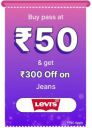 Levis Pass Men's Clothing only at Rs. 50 and get a discount of 25% upto Rs 300 ...