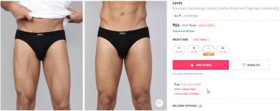 Levis Smart skin Technology Cotton Comfort Briefs with Tag Free Comfort