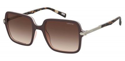 Levi's Timeless Women's Polarized Rectangular/Square Eco Pmma Blueviole Plastic Non-Polarized Sunglasses (54mm)
