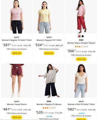 Upto 80% Off On Levi's Women Clothing