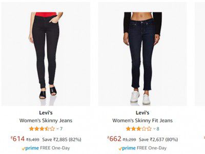 Levi's Women's Skinny Jeans Upto 82% Off