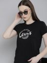 Levis Women Red Tab Brand Logo Printed Crew Neck Pure Cotton T-shirt...