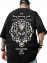 LEWEL Men's Stylish Back Printed 3/4th Sleeve T-Shirt (Black)...