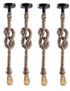 Lexton 40 Watt Rustic Rope Hanging Lamp (Bulb Not Included) (Multicolor, Pack of 4), Standard (Lex-RopeHanging)...