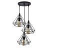 Lexton 60 Watt Diamond Cage Hanging Ceiling Pendant Lamp Light Fixture | Bedroom, Restaurant, Indoor Or Home Decoration (Corded Electric, Black, Pack of 1, Bulb Not Included)...