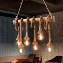 Lexton Bamboo Rope Pendant Light Fixture (Bulb Not Included) | for Home Interior Decorations (Multicolor, Pack of 1) (Lex-Rope/Fixture), Standard...