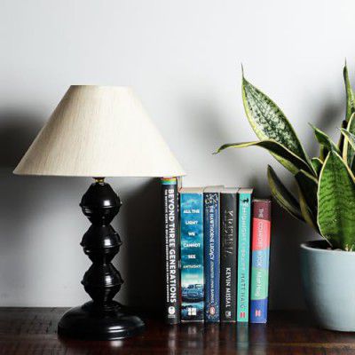 Lexton Black Metal Pillar Table Lamp 