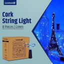Lexton Cork Light | Bottle Light | Blue Copper String Light | Cork String Light | 8 Pieces | for Valentine's Day, Room décor, Birthdays, Party,Diwali...