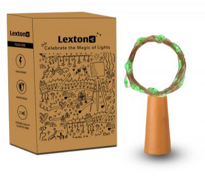 Lexton Cork Light | Bottle Light | Green Copper String Light | Cork String Light | 1 Piece | for Valentines Day, Room décor, Birthdays, Party,Diwali