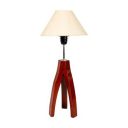 Lexton Cylindrical Designer Shade Table Lamp with Wooden Finish Base| Base Table Lamp for Bedroom | Living Room | Study Room | Bedside | Gifting Purpose (Coffee Shade Pack of 1)...