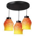 Lexton KIN-LMP-3005 Patterned Hanging Lamp (Orange, Bowl Shaped)...