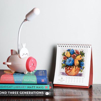 Lexton LED Study Table Lamp Aeroplane for Kids | (Light Pink,Pack of 1)