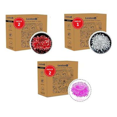Lexton Love Combo of 2Pcs Red, 2Pcs Pink & 1Pcs White 40 LED String Light (Set of 5)
