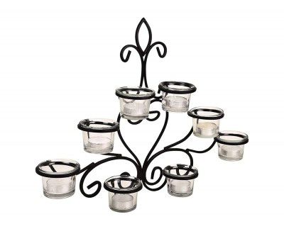Lexton Metal 8 Cup Wall Sconce with Tealights